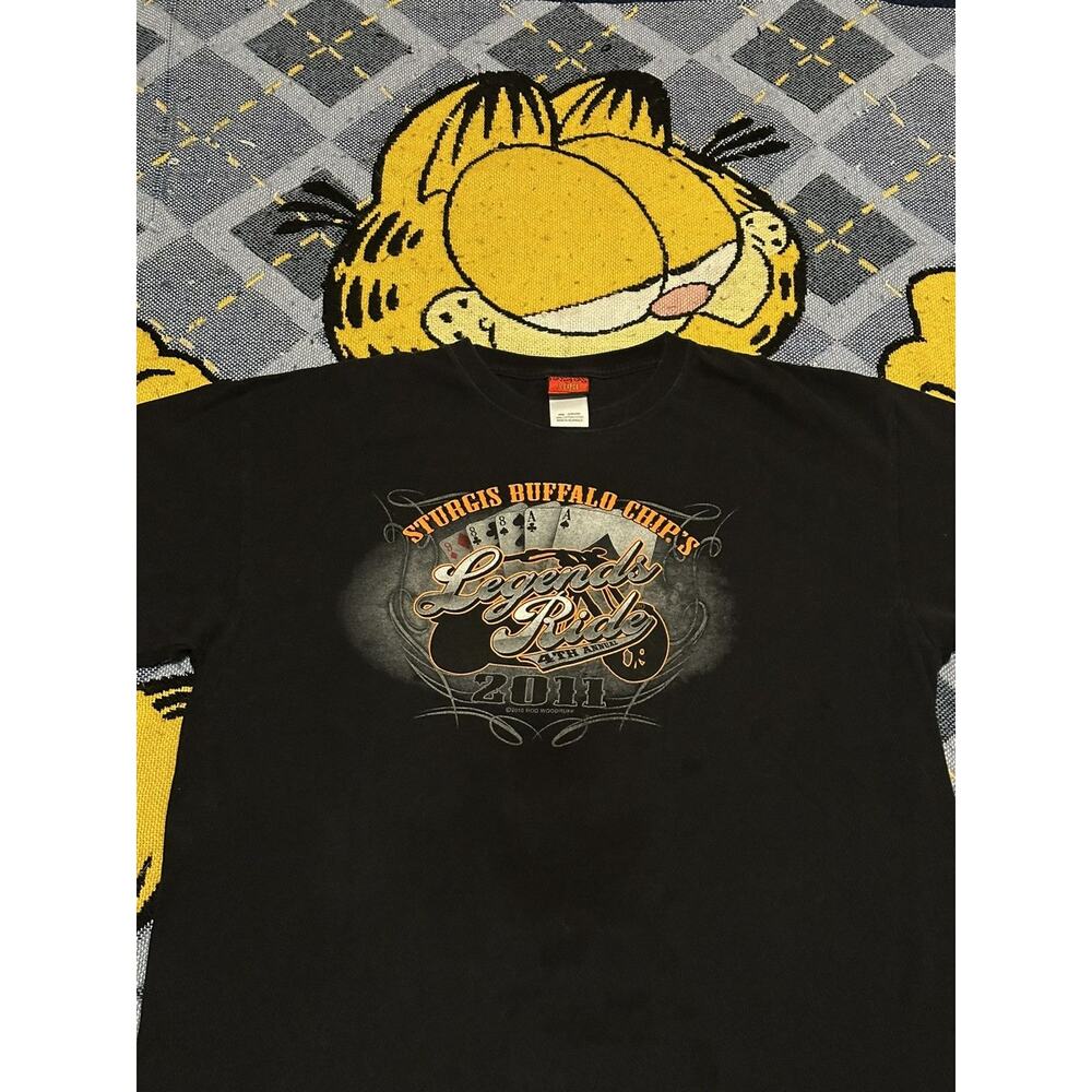 Vintage Y2K Faded Sturgis Playing Cards Biker Tee